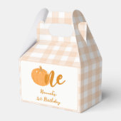 Onze kleine pompoen Boho Sinaasappel 1e verjaardag Bedankdoosjes (Voorkant Zijde)