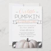 Onze Kleine Pompoen Buffalo Plaid Herfst 1e verjaa Kaart (Voorkant)