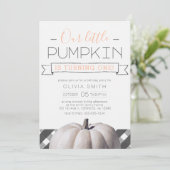 Onze Kleine Pompoen Buffalo Plaid Herfst 1e verjaa Kaart (Staand voorkant)