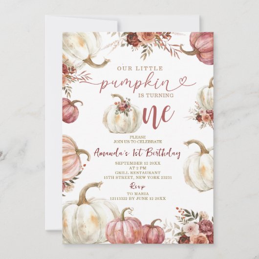 Onze kleine pompoen draait een Marsala pompoen Kaart (Voorkant)