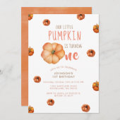 Onze kleine pompoen draait één uitnodiging (Voorkant / Achterkant)