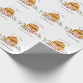 Onze kleine pompoen eerste verjaardag cadeaupapier (Hoek)