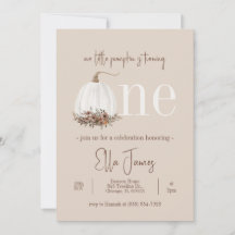 Onze kleine pompoen eerste verjaardag uitnodiging