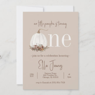 Onze kleine pompoen eerste verjaardag uitnodiging