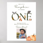 Onze kleine pompoen eerste verjaardag welkom Poste Poster (Voorkant)