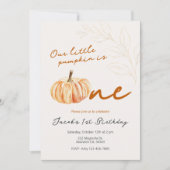 Onze kleine pompoen eerste verjaardagsfeestje Uitn Kaart (Voorkant)