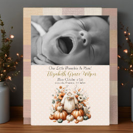 Onze kleine pompoen foto feestdagenkaart