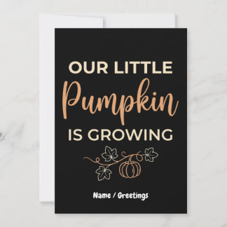 Onze Kleine Pompoen Groeit Herfst Zwangerschap Kaart