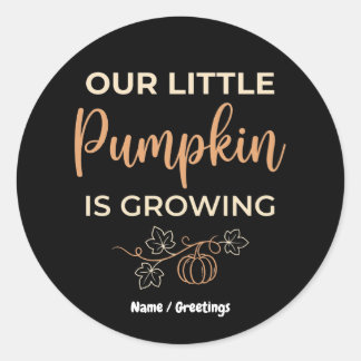 Onze Kleine Pompoen Groeit Herfst Zwangerschap Ronde Sticker