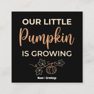 Onze Kleine Pompoen Groeit Herfst Zwangerschap Vierkante Visitekaartje