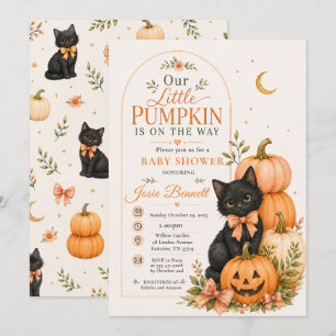 Onze Kleine Pompoen Halloween Baby Shower Kat Kaart