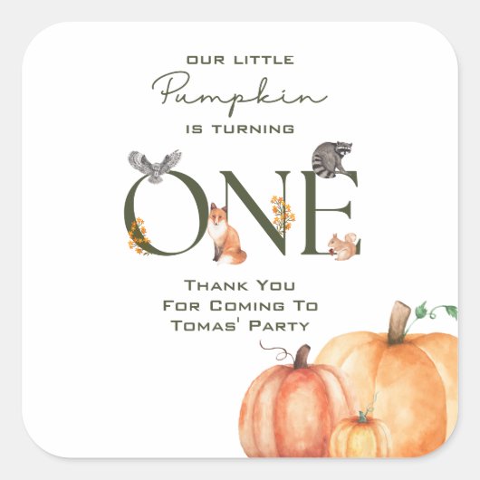 Onze kleine pompoen is een dank u Sticker (Voorkant)