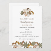 Onze kleine pompoen is één uitnodiging, 1e verjaar kaart (Voorkant / Achterkant)