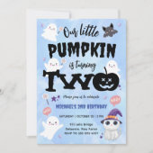 Onze kleine pompoen | Jongen Halloween 2e verjaard Kaart (Voorkant)