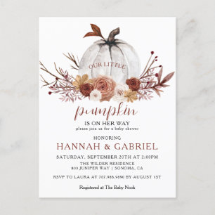 Onze kleine pompoen op weg Baby shower Briefkaart