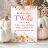 Onze Kleine Pompoen Roze 2e Verjaardag Uitnodiging