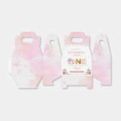 Onze kleine pompoen roze gouden bloemen 1e verjaar bedankdoosjes (Uitgevouwen)