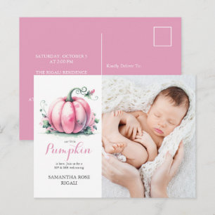 Onze kleine pompoen slok en zie Baby shower nodigt Feestdagenkaart