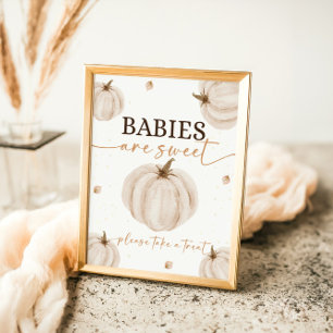 Onze kleine pompoen verjaardag baby's zijn zoet poster