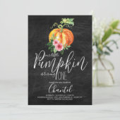 Onze Kleine Pompoen Wordt Eén Jaar Uitnodiging (Staand voorkant)