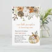 Onze kleine pompoen wordt een rustieke bruin kaart (Staand voorkant)