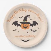 Onze kleine pompoen wordt één verjaardag papieren bordje (Voorkant)