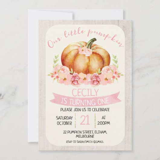 Onze kleine pompoenkinderen verjaarfeest uitnodigi kaart (Voorkant)