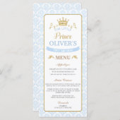 Onze kleine Prince Blue Baby shower verjaardagsmen Programma (Voorkant / Achterkant)