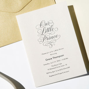 Onze Kleine Prins Baby Crème Witte Minimal Script Kaart