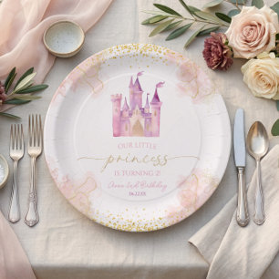 Onze Kleine Prinses Koninklijk Kasteel Verjaardags Papieren Bordje