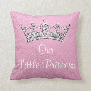 Onze kleine prinses of roze gepersonaliseerde pilo kussen