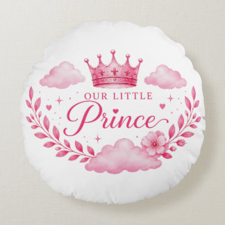 Onze Kleine Prinses Roze Kroon Baby Meisje Rond Kussen