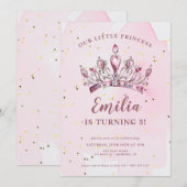 Onze Kleine Prinses Tiara Verjaardag Kaart (Voorkant / Achterkant)