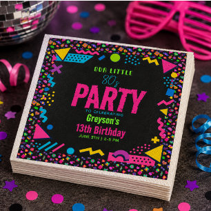 onze kleine Retro Neon 80's Verjaardagsfeest Servet