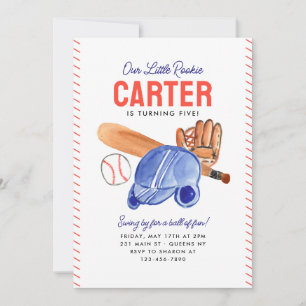 Onze kleine Rookie Helm Bat Baseball Verjaardag Kaart