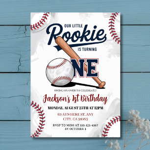 Onze Kleine Rookie Wordt Eén Baseball Verjaardag Kaart