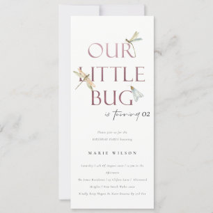 Onze kleine roze dragonvlieg elke dag van de leeft kaart