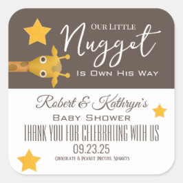 "Onze Kleine Schat" Baby Shower Favor Voedsetiket Vierkante Sticker