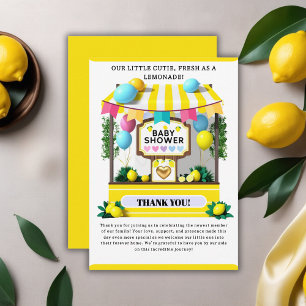 Onze kleine schattige limonade stand Baby shower Bedankkaart