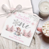 Onze Kleine Sneeuwvlok Meisje Roze Zilver 1e Verja Bedankjes Labels