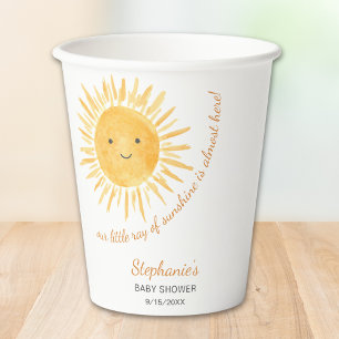 Onze kleine straal van zonneschijn Baby shower Papieren Bekers