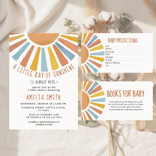 Onze Kleine Straal Zon Baby Shower Uitnodiging