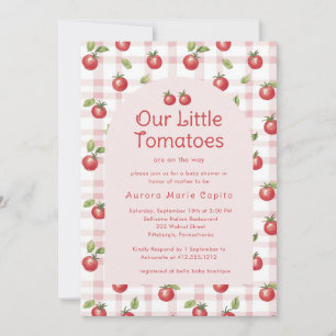 Onze Kleine Tomaten Baby Shower Uitnodiging Roze