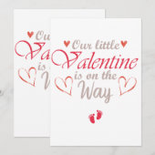 Onze kleine Valentijn is onderweg, Zwangere Gift Kaart (Voorkant / Achterkant)