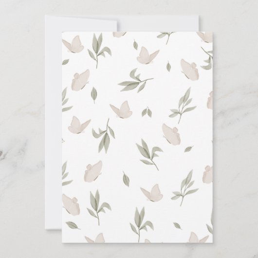 Onze Kleine Vlinder 1e Verjaardag Schattigee Water Kaart (Achterkant)