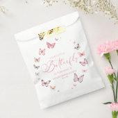 Onze kleine vlinder zacht roze verjaardagsfeest bedankzakje (Gezegeld)