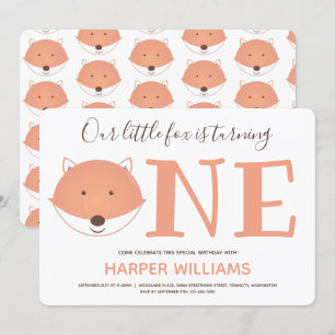 Onze kleine vos maakt een eerste verjaardag. kaart