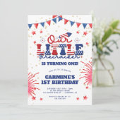 Onze Kleine Vuurwerk Jongens 1e Verjaardag Kaart (Staand voorkant)