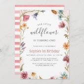 Onze kleine Wildbloem 1e babymeisje verjaardag Kaart (Voorkant / Achterkant)