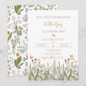 Onze kleine Wildbloem eerste uitnodiging van de Da (Voorkant / Achterkant)